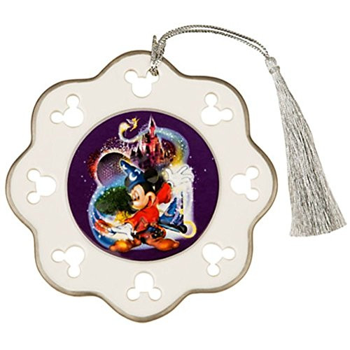 Walt Disney World Four Parks One World Sorcerer Mickey Snowflake Ornament