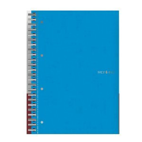 Fabriano EcoQua Spiral Notebook Grid-Graph Paper Notebook-Navy 5.8 inches x 8.25 inches