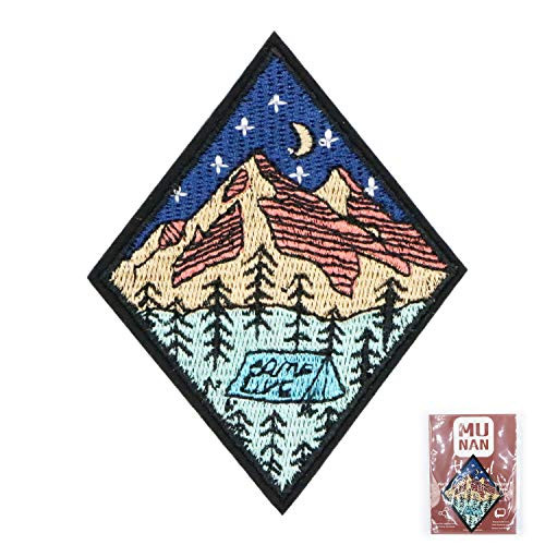 MUNAN sew on Patches Outdoor Mountain Camping Backpack Patch Iron On Sewing Embroidered Patches Badge Applique for Clothes Jacket Jeans Cap