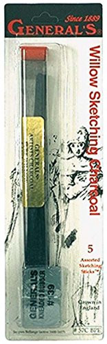 General Pencil Willow Sketching Charcoal Sticks 5/Pkg
