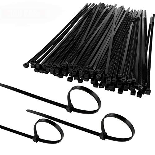 100 Pack Multi-purpose Nylon Cable Tie, 10 Inch Self Locking Zip Ties with Heavy Duty Cable Ties 100 Pounds Tensile Strength