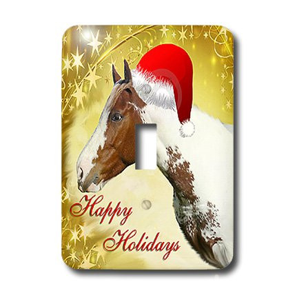 3dRose lsp_4585_1 Christmas Horse Single Toggle Switch