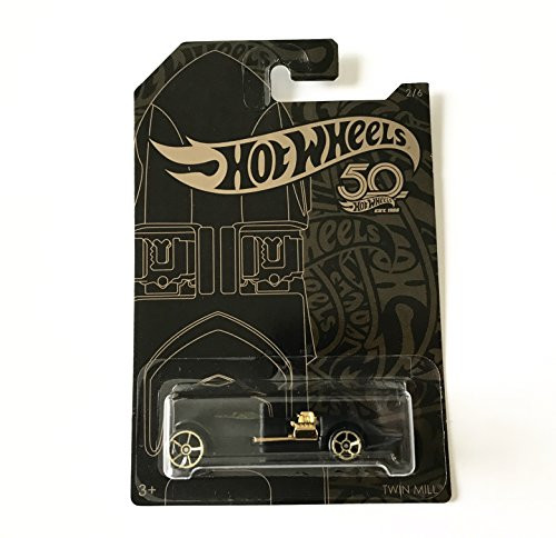 Hot Wheels 2018 50th Anniversary Black & Gold Series 1/64 Scale Diecast Model Car (Twin Mill 2/6)