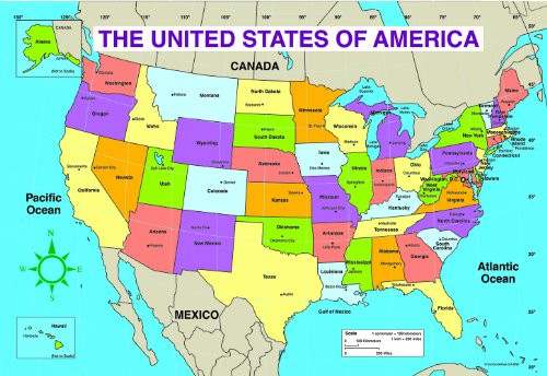 Carson Dellosa U.S. Map Chart (3090)