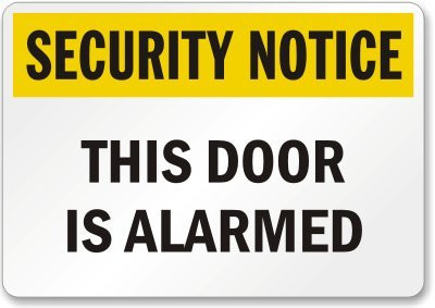 SmartSign "Security Notice - This Door Is Alarmed" Sign | 12" x 18" Aluminum