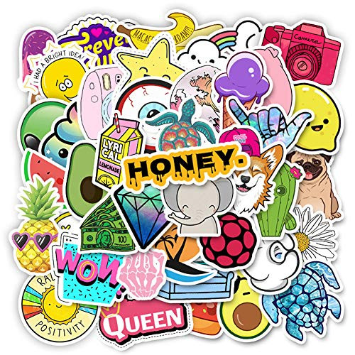 50 PCs Cute Water Bottles Stickers,Waterproof Vinyl Decals for Laptop,Phone,Skateboard,Car,Luggage,Guitar,Bike,Travel | Aesthetic,Trendy Stickers for Teens,Girls (Green Aesthetic)