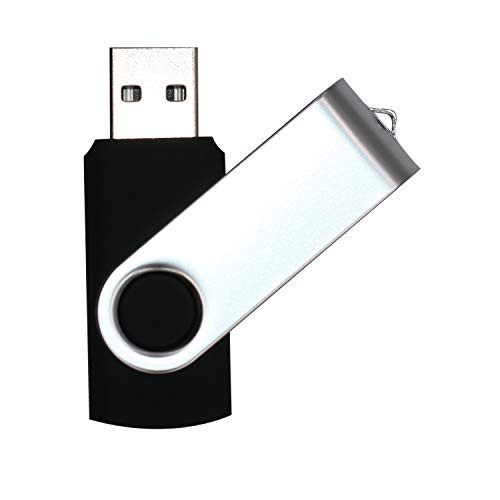 32GB USB Flash Drive USB 2.0 Stick Thumb Drive Jump Drive Pen Drive USB Memory Stick Zip Drive with Swivel Keychain Design, Black