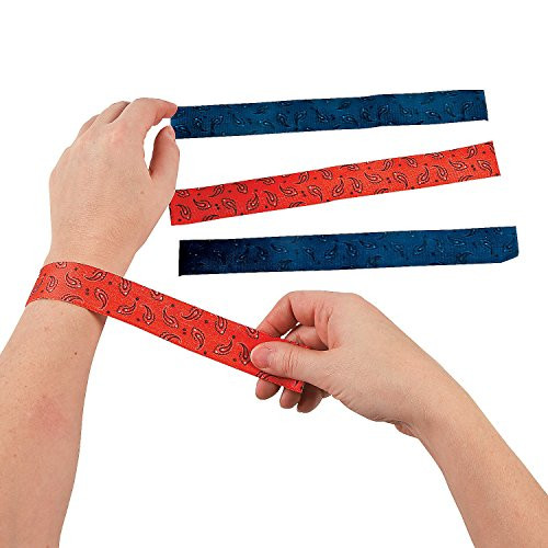 Fun Express Cowboy Western Slap Bracelets - 12 Piece Pack