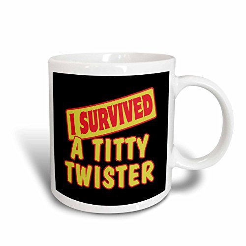 3dRose mug_117716_2 I Survived a Titty Twister Survial Pride and Humor Design Ceramic Mug, 15-Ounce