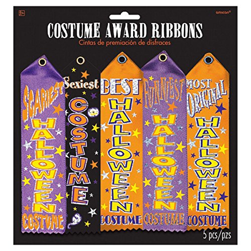 Amscan Halloween Trick Or Treat Party Assorted Costume Award Ribbon, Pack of 5