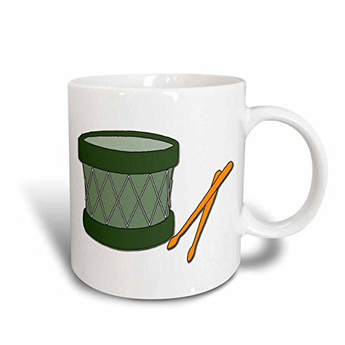 3dRose mug_160484_2 Holiday Drum and Sticks Ceramic Mug, 15-Ounce