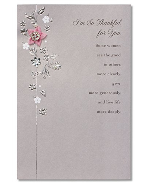 American Greetings Thankful for You Birthday Greeting Card for Her with Rhinestones and Foil American Greetings Thankful for You Birthday Greeting Card for Her with Rhinestones and Foil