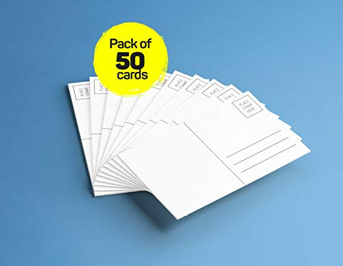 4x6 Blank Mailable Postcards - 14PT Heavy Duty, Blank Postcards for Art or Printing with Mailing Side for Mailing. (50 Pack)