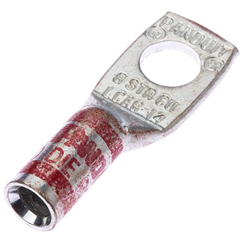Panduit LCA8-14-L Copper Compression Lug, 1 Hole, #8 AWG, 1/4-Inch Stud