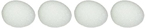 FloraCraft Styrofoam Eggs 3-1/16"X2-5/16 4/Pkg-White
