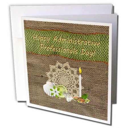 3dRose Arrangement, Lime, Candles, Shell, Administrative Professionals Day - Greeting Card, 6" x 6", Single (gc_244119_5)