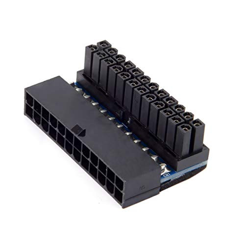 CY ATX 24Pin Female to 24pin Male 90 Degree Adapter Mainboard Motherboard for Desktops PC Supply