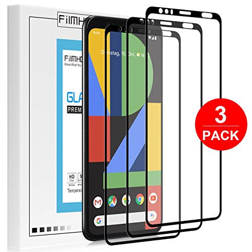 FilmHoo[3 Pack] Compatible Google Pixel 4XL/4 XL Screen Protector Tempered Glass[Full Coverage,Lifetime Replacement Warranty(Black)