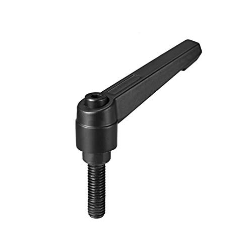 uxcell M8 x 25mm Handle Adjustable Clamping Lever Thread Push Button Ratchet Male Threaded Stud