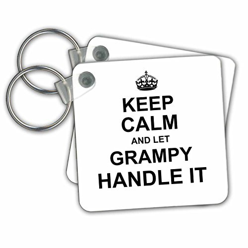 3dRose Keep Calm and Let Grampy Handle It. Fun Funny Grandpa Grandfather Gift - Key Chains, 2.25" x 2.25", Set of 2 (kc_233117_1) 3dRose Keep Calm and Let Grampy Handle It. Fun Funny Grandpa Grandfather Gift - Key Chains, 2.25" x 2.25", Set of 2 (kc_233117_1)