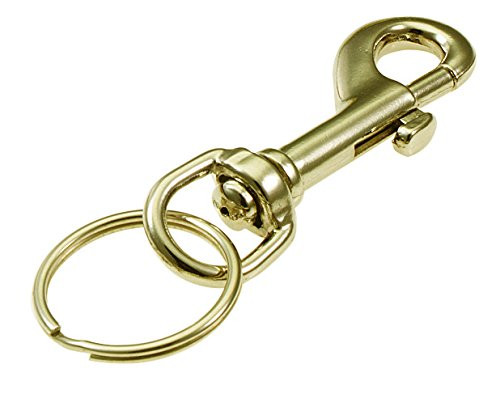 Lucky Line 3" Solid Brass Bolt Snap with 1" Split Ring; 1 per Card (45001)