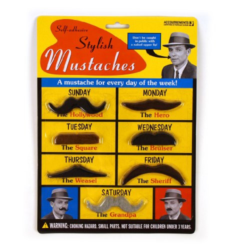Archie McPhee Stylish Mustaches, 7 Pack