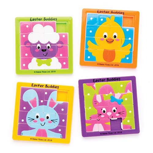 Baker Ross Easter Buddies Sliding Puzzles (Pack of 4) for Kids Easter Party Bag Fillers or Gift Ideas Baker Ross Easter Buddies Sliding Puzzles (Pack of 4) for Kids Easter Party Bag Fillers or Gift Ideas