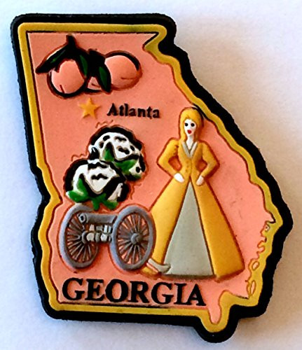 Georgia State Multi Color PVC Fridge Magnet