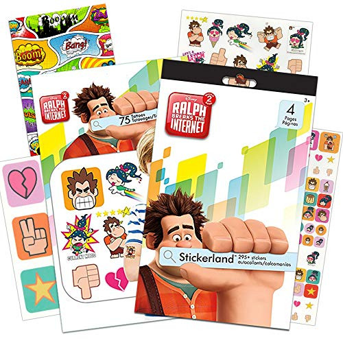Wreck It Ralph Stickers and Temporary Tattoos Party Pack -- Over 290 Ralph Breaks The Internet Stickers, 75 Temporary Tattoos and Specialty Door Hanger (Wreck It Ralph Party Supplies)