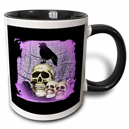 3dRose 27281_4 Three Skull with Raven-Two Tone Black Mug, 11-Ounce, Multicolored 3dRose 27281_4 Three Skull with Raven-Two Tone Black Mug, 11-Ounce, Multicolored