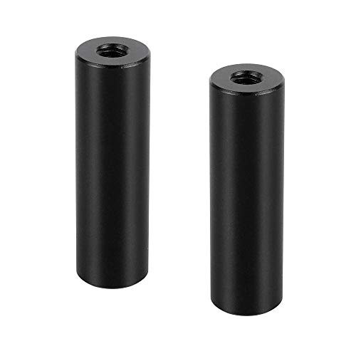 CAMVATE 15mm Aluminum Rod with Double-Ended 1/4"-20 Female Threads for Camera DIY Accessories(50mm Long, 2 Pieces)