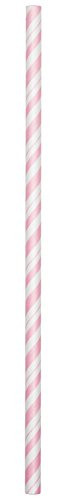 Creative Converting 091042 STRAWS, 7.75", Classic Pink/White Stripe