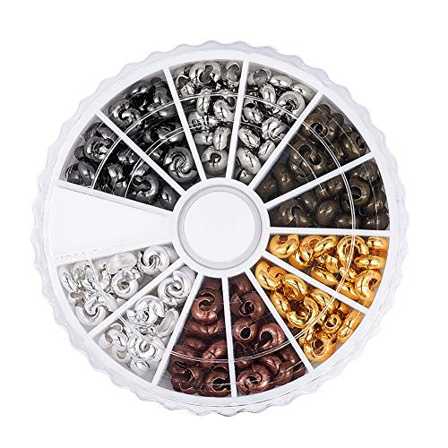 Pandahall 1Box/250pcs 6 Colors 5mm Brass Half Round Open Crimp Beads Covers Knot Covers Beads End Tips for Jewelry Makings Antique Bronze & Red Copper & Black & Silver & Golden & Platinum Nickel Free Pandahall 1Box/250pcs 6 Colors 5mm Brass Half Round Open Crimp Beads Covers Knot Covers Beads End Tips for Jewelry Makings Antique Bronze & Red Copper & Black & Silver & Golden & Platinum Nickel Free