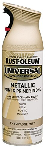 Rust-Oleum 261415 Universal All Surface Spray Paint 11 oz, Metallic Champagne Mist, Each, Gold