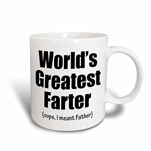 3dRose mug_193246_1 Worlds Greatest FarterOops I Meant Father Black Ceramic Mug, 11 oz, White 3dRose mug_193246_1 Worlds Greatest FarterOops I Meant Father Black Ceramic Mug, 11 oz, White