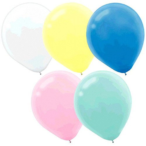 Amscan 113600.99 Party Decoration | Pastel Colors Latex Balloons | (Pack of 50) 5" | Multicolor