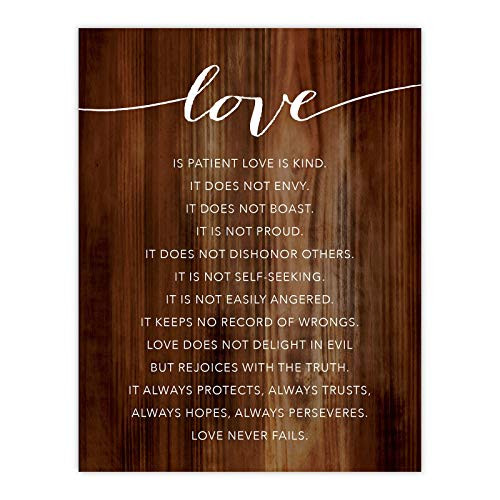 Andaz Press Christian Bible Verses 8.5x11-inch Wood Poster, Love Always Protects, Always Trusts, Always Hopes, Always perseveres. Love Never Fails. 1 Corinthians 13:4-8, 1-Pack Andaz Press Christian Bible Verses 8.5x11-inch Wood Poster, Love Always Protects, Always Trusts, Always Hopes, Always perseveres. Love Never Fails. 1 Corinthians 13:4-8, 1-Pack