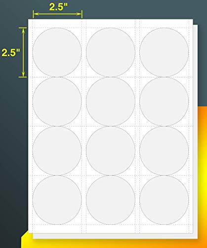 iLable 12UP 2.5" Round Labels for Laser & Inkjet Printers[50 Sheets,600 Labels]