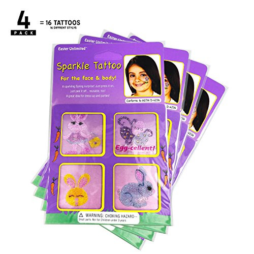 Easter Glitter Sparkle Design Tattoos, pack of 16 by Easter Unlimited