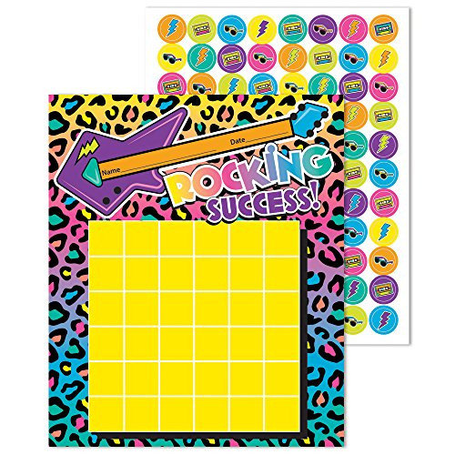 Eureka Back to School Rock the Classroom 'Rocking Success!' Mini Reward Charts for Kids with Stickers, 736pc, 5'' W x 6'' H