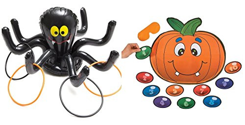 happy deals Halloween Inflatable Spider Ring toss Game + Free pin Pumpkin Game