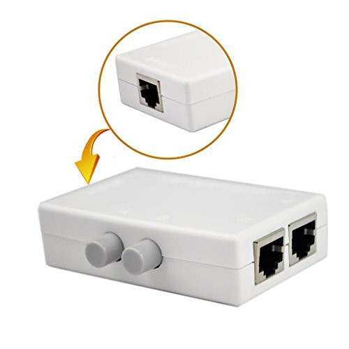 iKKEGOL Mini 2-Port RJ45 Network Key-Press Switch Splitter Selector Box 100M 2-in 1-Out or 1-in 2-Out