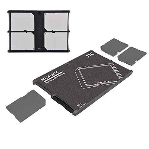 4 Slots Memory Card Case Holder Organizer Storage for SD Cards Slim Ultra-Thin Credit Card Size Lightweight Portable SD SDHC SDXC Memory Card Carrying Case