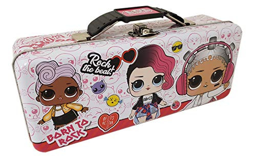 L.O.L. Surprise! Tin Pencil Box with Handle & Clasp, White