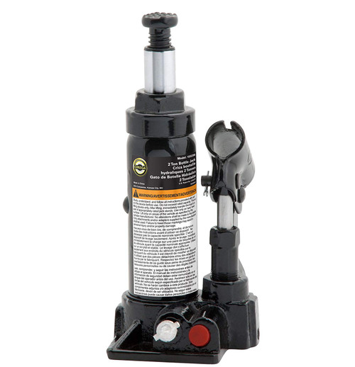 Omega 10125B Black Hydraulic Bottle Jack - 12 Ton Capacity