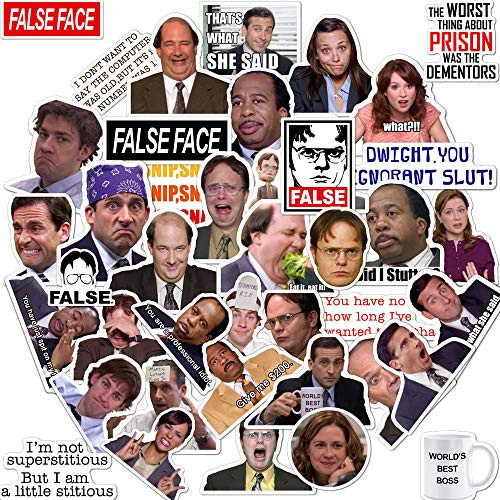 The Office Sticker for Laptop 50pcs,Funny Stickers for Computers Water Bottle MacBook,Vinyl Decal for Phone,Computer,Hydro Flasks,Cars,Bicycles