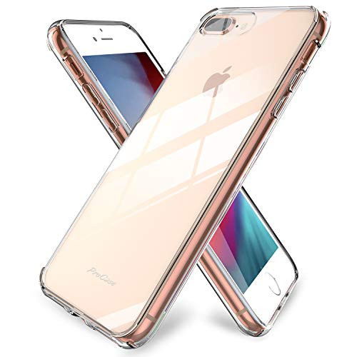 ProCase iPhone 8 Plus / 7 Plus Case Clear, Slim Hybrid Crystal Clear Cover Protective Case for Apple iPhone 8 Plus 7 Plus 5.5 Inch -Clear