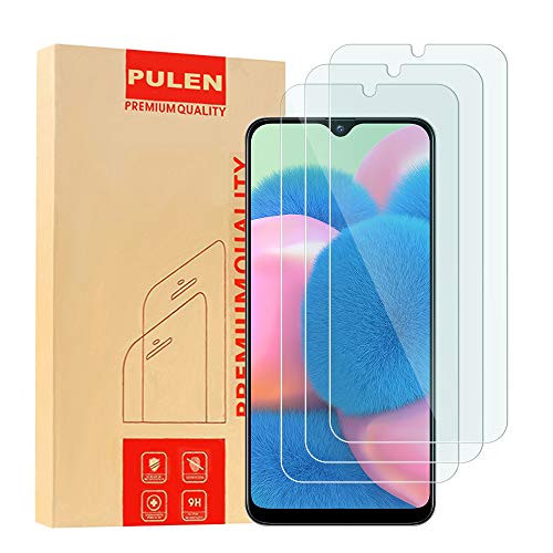 [3 Pack] PULEN for Samsung Galaxy A30s Screen Protector,HD Clear Scratch Resistant Bubble Free Anti-Fingerprints 9H Hardness Tempered Glass for Samsung Galaxy A30s