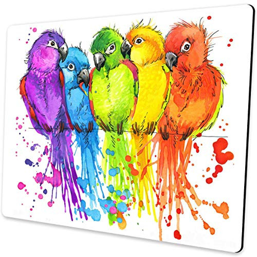 Shalysong Computer Mouse pad Personalized Design Mouse Pads for Computers Hand Painted Watercolor Parrot Mousepad