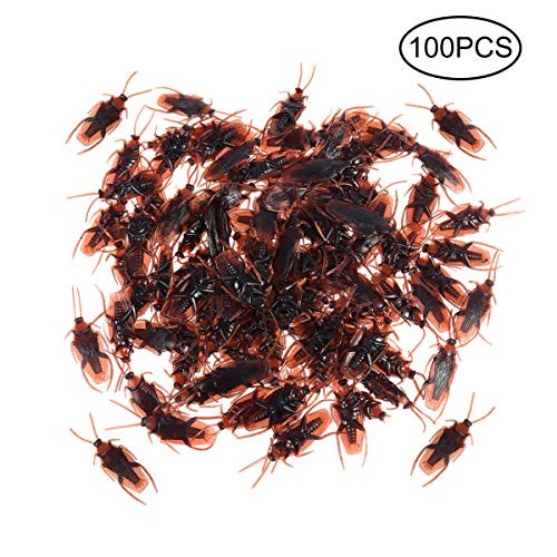 Szsrcywd 100 PCS Fake Roach,Prank Novelty Cockroach Bugs Look Real,Party Favorite Trick Toys